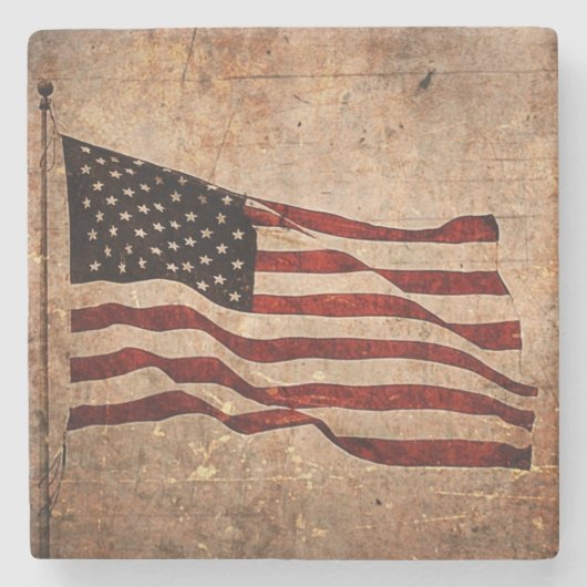 Patriottische  Amerikaanse vlaggen-onafhankelijkhe Stenen Onderzetter (Voorkant)