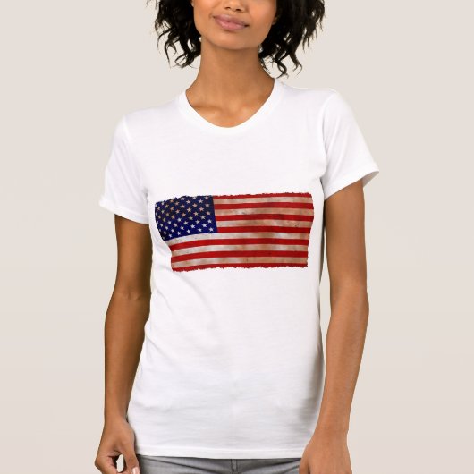 Patriottische Amerikaanse vlaggen-onafhankelijkhe T-shirt (Voorkant)