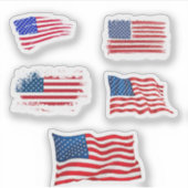 Patriottische Amerikaanse vlaggen Sticker (Voorkant)
