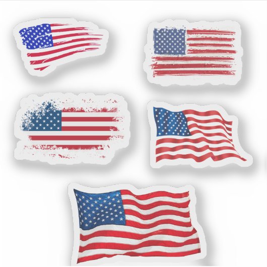 Patriottische Amerikaanse vlaggen Sticker (Voorkant)