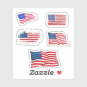 Patriottische Amerikaanse vlaggen Sticker (Vel)