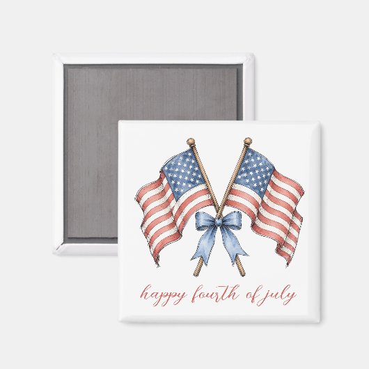 Patriottische Amerikaanse vlaggen Vier juli Magneet (Voorkant / Achterkant)