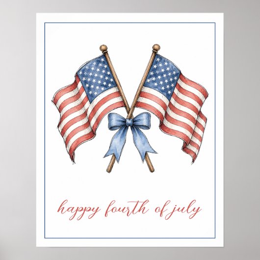 Patriottische Amerikaanse vlaggen Vierde juli Poster (Voorkant)