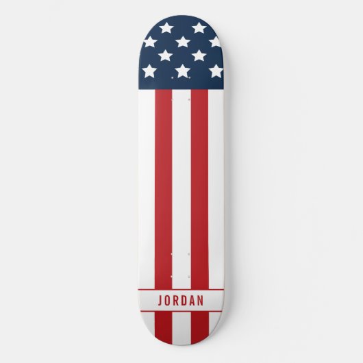 Patriottische Amerikaanse vlaggennaam Persoonlijk Skateboard (Voorkant)