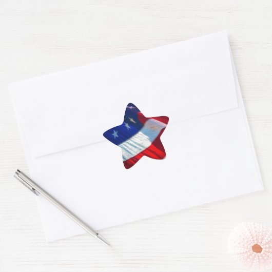 Patriottische Amerikaanse Vlaggenster Sticker (Envelop)