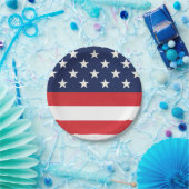 Patriottische Amerikaanse vlaggestaren en stripes Papieren Bordje (Feest)