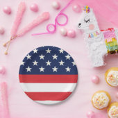 Patriottische Amerikaanse vlaggestaren en stripes Papieren Bordje (Feest)
