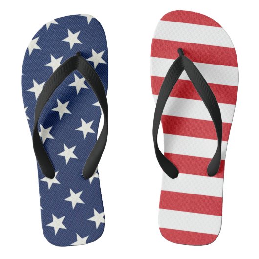 Patriottische Amerikaanse vlaggestaren en stripes Teenslippers (Voetbed)