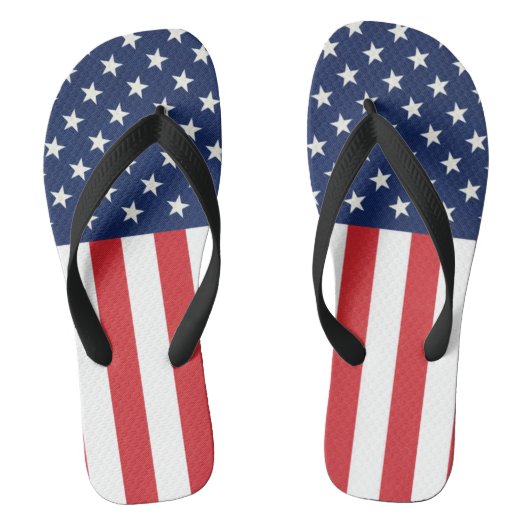 Patriottische Amerikaanse vlaggestaren en stripes Teenslippers (Voetbed)