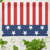 Patriottische Amerikaanse vlaggestaren en stripes Theedoek (Gevouwen)
