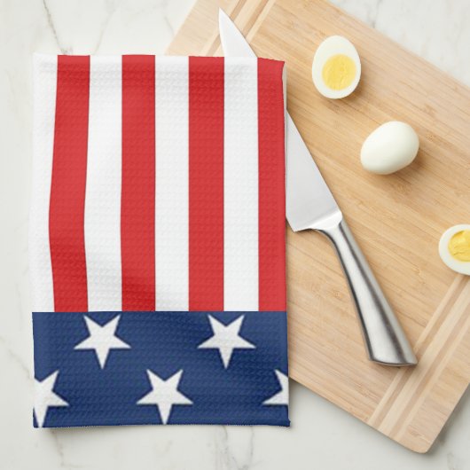 Patriottische Amerikaanse vlaggestaren en stripes Theedoek (Quarter Fold)