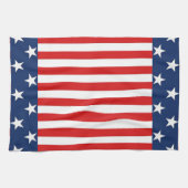 Patriottische Amerikaanse vlaggestaren en stripes Theedoek (Horizontaal)