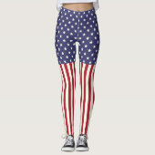 Patriottische Amerikaanse vlaggestars en Stripes U Leggings (Voorkant)
