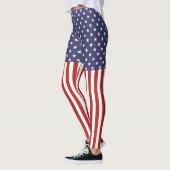 Patriottische Amerikaanse vlaggestars en Stripes U Leggings (Links)