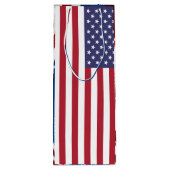 Patriottische Amerikaanse vlaggestars en stripes Wijn Cadeautas (Achterkant)