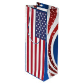 Patriottische Amerikaanse vlaggestars en stripes Wijn Cadeautas (Voorkant Gekanteld)