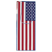 Patriottische Amerikaanse vlaggestars en stripes Wijn Cadeautas (Voorkant)