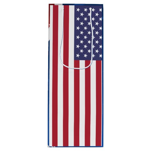 Patriottische Amerikaanse vlaggestars en stripes Wijn Cadeautas (Voorkant)