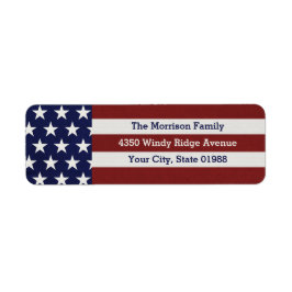 Patriottische Amerikaanse vlaggestars & Stripes Etiket