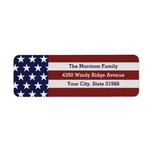 Patriottische Amerikaanse vlaggestars & Stripes Etiket (Voorkant)