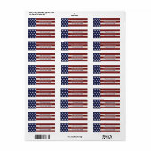 Patriottische Amerikaanse vlaggestars & Stripes Etiket (Full Sheet)