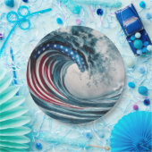 patriottische amerikaanse vlaggolf papieren bordje (Feest)