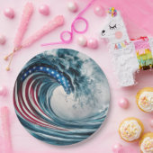 patriottische amerikaanse vlaggolf papieren bordje (Feest)