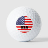 Patriottische Amerikaanse vlaggolfballen met jouw  Golfballen (Voorkant)