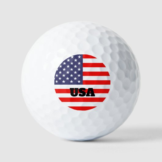Patriottische Amerikaanse vlaggolfballen met jouw  Golfballen (Voorkant)