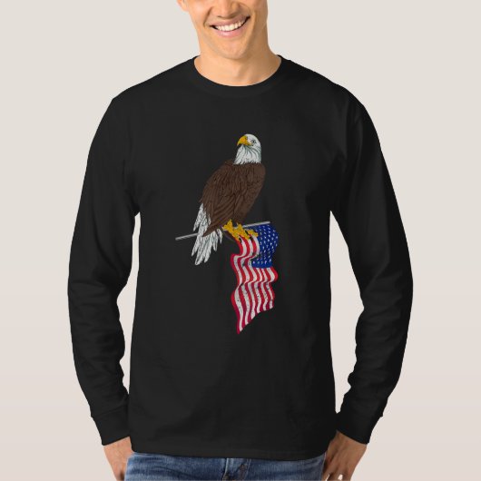 Patriottische Amerikaanse vlagstaat Verenigde Stat T-shirt (Voorkant)