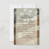 Patriottische  Amerikaanse vlagweddenschap Bedankkaart (Achterkant)