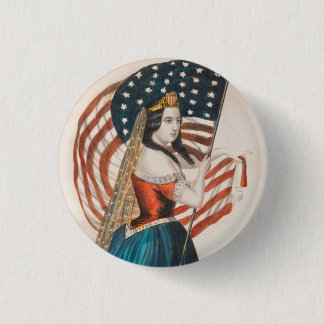 Patriottische Amerikaanse vrouw | Amerikaanse vlag Ronde Button 3,2 Cm