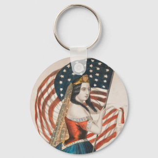 Patriottische Amerikaanse vrouw | Amerikaanse vlag Sleutelhanger