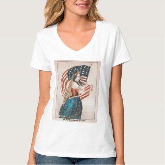 Patriottische Amerikaanse vrouw | Amerikaanse vlag T-shirt