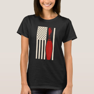 Patriottische Amerikaanse Vs Vlag Bowling Speler B T-shirt