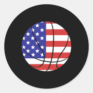 Patriottische Amerikaanse Vs Vlag Vierde Juli Bysk Ronde Sticker