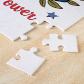 Patriottische Amerikaanse Wilde Bloemen Vierde Jul Legpuzzel (Zijkant)