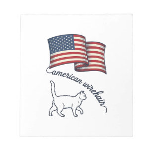Patriottische Amerikaanse Wirehair Kat Vintage Ont Notitieblok