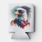 Patriottische Amerikaanse zeearend 4 juli Blikjeskoeler (Achterkant)