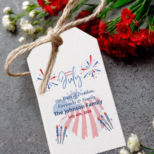 Patriottische Amerikaanse zeearend Amerika 250e 4  Cadeaulabel