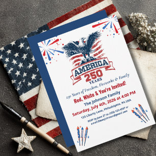 Patriottische Amerikaanse zeearend Amerika 250e 4  Kaart