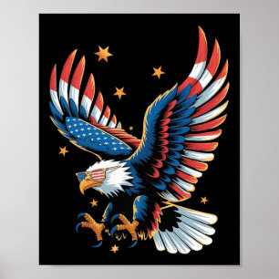 Patriottische Amerikaanse Zeearend Amerikaanse Vla Poster