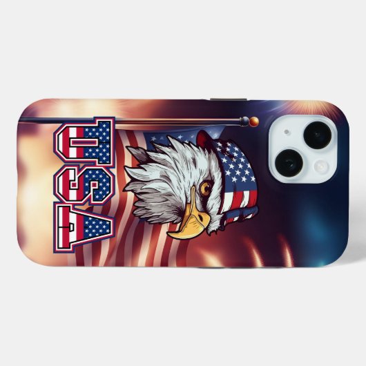 Patriottische Amerikaanse zeearend Case-Mate iPhone Case (Achterkant (horizontaal))