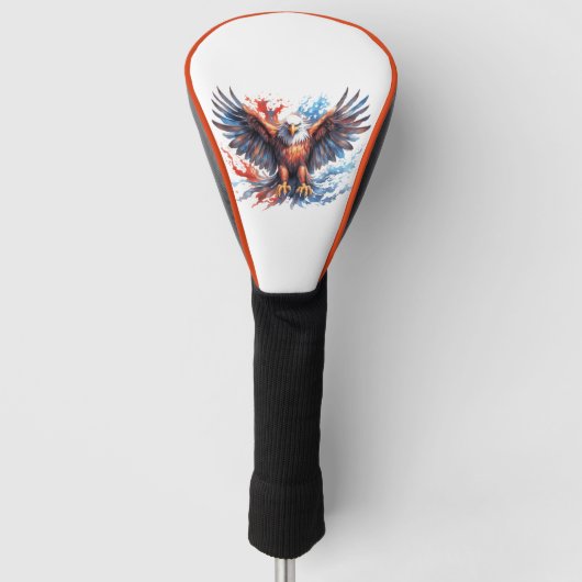 Patriottische Amerikaanse Zeearend Golf Head Cover (Voorkant)