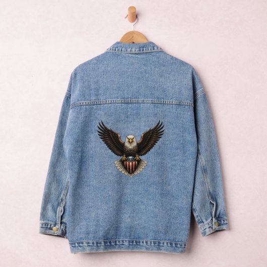Patriottische Amerikaanse zeearend met Amerikaans Denim Jacket (Hangar)