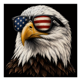 Patriottische Amerikaanse Zeearend met Amerikaanse Perfect Poster