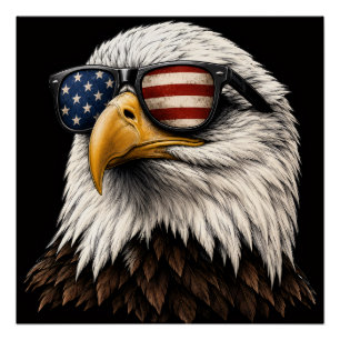 Patriottische Amerikaanse Zeearend met Amerikaanse Perfect Poster