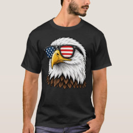 Patriottische Amerikaanse zeearend met Amerikaanse T-shirt