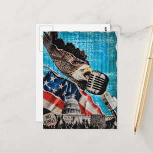 Patriottische Amerikaanse Zeearend Mixed Media Col Briefkaart