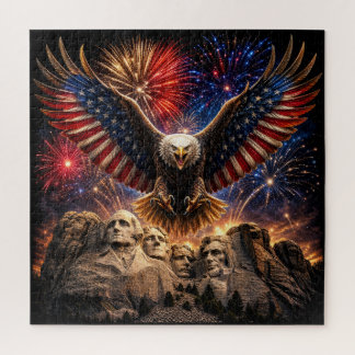 Patriottische Amerikaanse Zeearend Mount Rushmore Legpuzzel